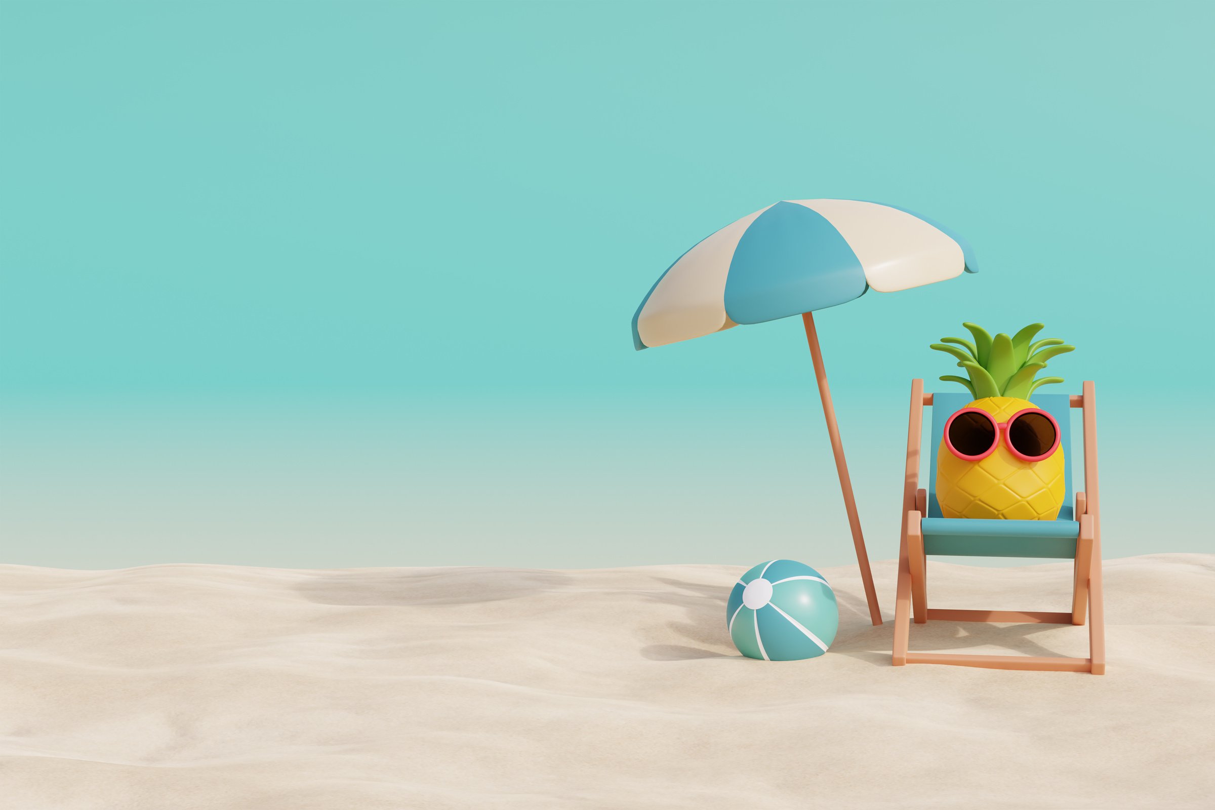 3d Summer Beach element